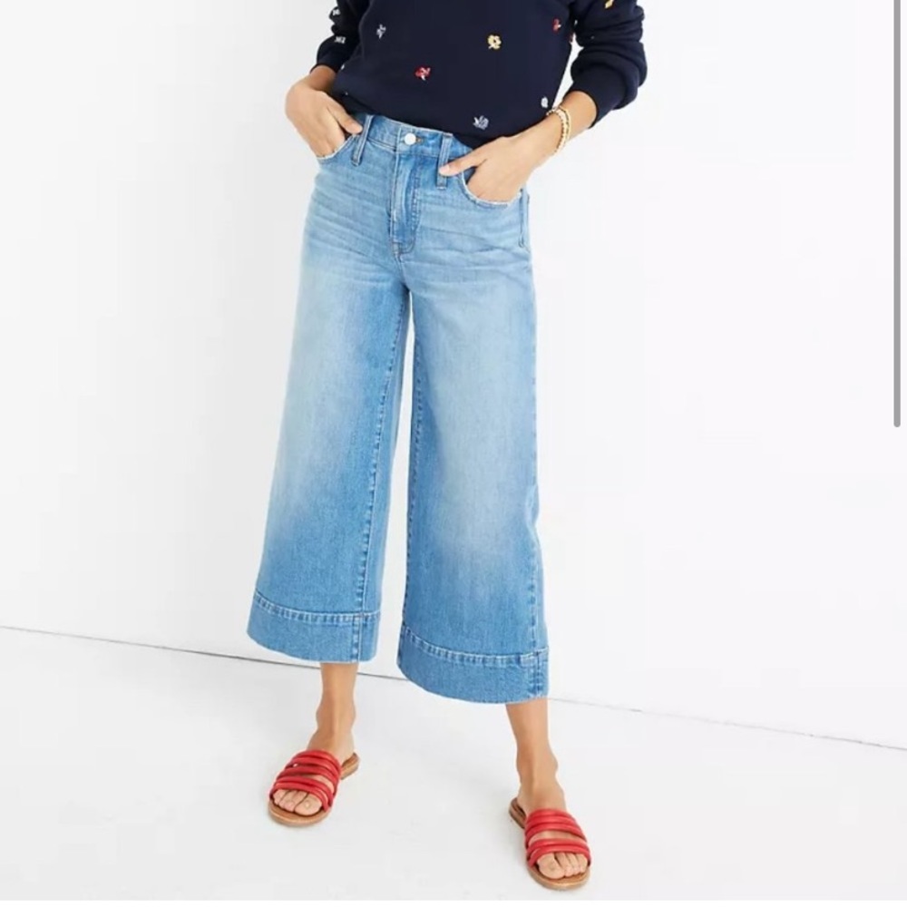 [Madewell] Wide-Leg Crop Jeans in Delancey Wash 28